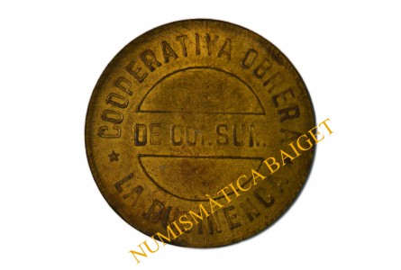 COOP. OBRERA DE CONSUM - 1933 - LA RUBINECA. Rubí (Barcelona). 10 cèntims