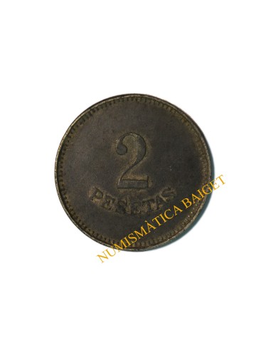 COOP. CONSUMO RUBINENSE, 1945. Rubí (Barcelona). 2 Pesetas