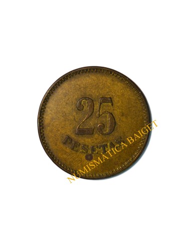 COOP. CONSUMO RUBINENSE, 1945. Rubí (Barcelona). 25 Pesetas