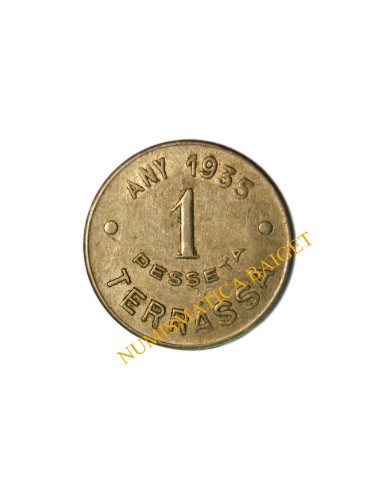 COOP. FAMILIAR OBRERA - ANY 1935 -. Terrassa (Barcelona).1 Pesseta