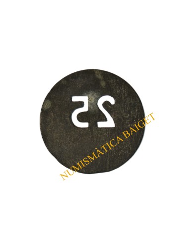 SINDICATO AGRICOLA - ARGENTONA (Barcelona). 15 Pesetas, con 1 taladro (25)