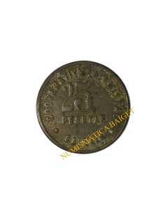 COOPERATIVA LA AMISTAD, CALELLA  (Barcelona). 25 Pesetas