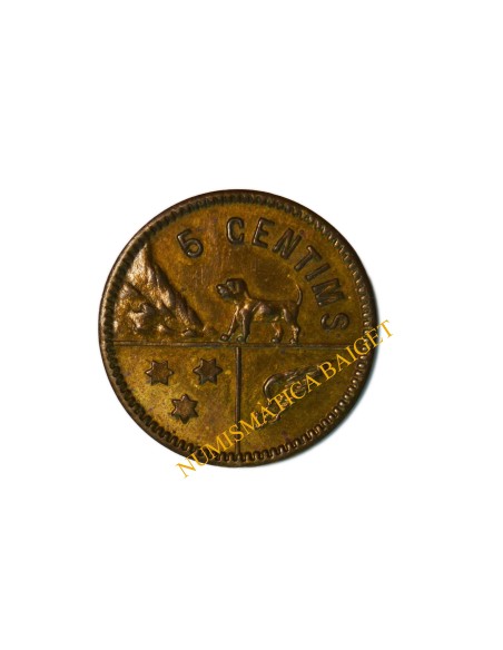 COOPERATIVA OBRERA GERMANOR CALELLENCA, CALELLA  (Barcelona). 5 Cèntims