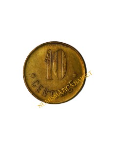 SOCIEDAD COOPERATIVA DE CONSUMO LA CANETENSE, Canet de Mar  (Barcelona). 10 Céntimos 2