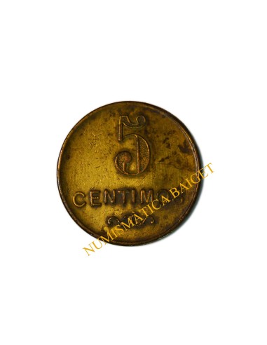 COOPERATIVA LA CONSTANCIA, Canet de Mar  (Barcelona). 5 Céntimos