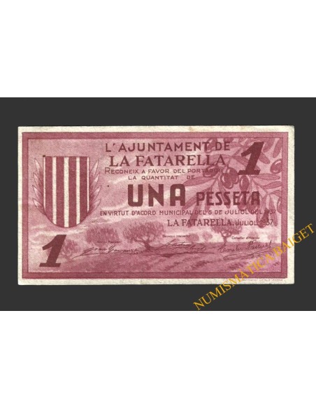 FATARELLA, LA (Tarragona), 1 pesseta,  6 de juliol del 1937 