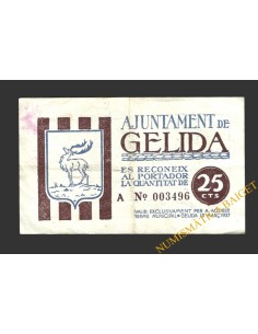 GELIDA (Tarragona), 25 centims, 12 de març del 1937