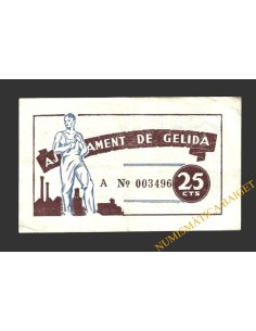 GELIDA (Tarragona), 25 centims, 12 de març del 1937 2