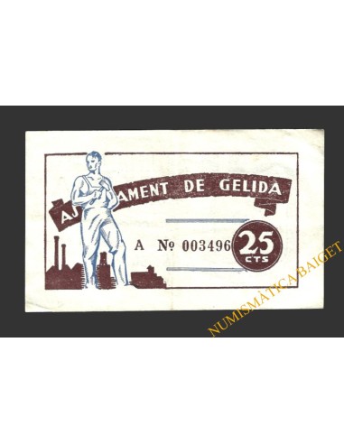 GELIDA (Tarragona), 25 centims, 12 de març del 1937