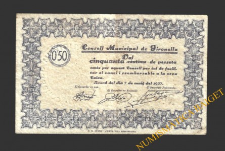 GIRONELLA (Barcelona), 0'50 pessetes, 7 de maig del 1937 