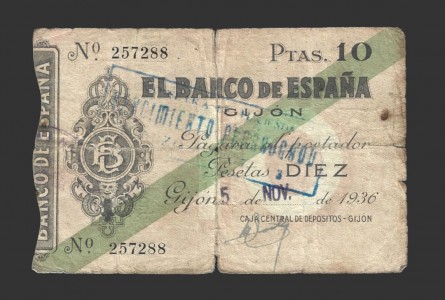 II REPÚBLICA GIJÓN, 10 PESETAS 1936