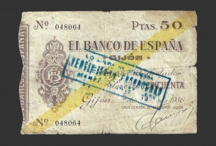 II REPÚBLICA GIJÓN 50 PESETAS 1936