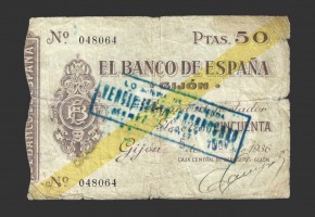 II REPÚBLICA GIJÓN 50 PESETAS 1936