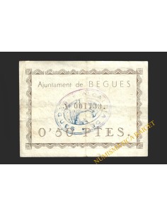 BEGUES (Barcelona), 0,50 pessetes  1937. 1ª emisión 2
