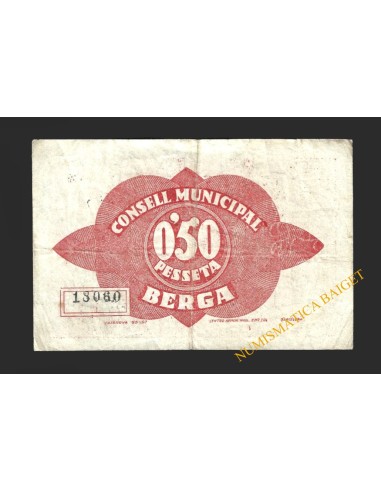 BERGA (Barcelona), 50 centims, 10  mayo 1937