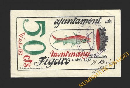 MONTMANY-FIGARO (Barcelona), 50 centims, 1 d'abril del 1937