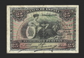 ALFONSO XIII, 25 pesetas 1907