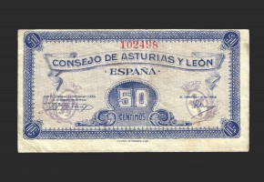 II REPÚBLICA ASTURIAS Y LEÓN 50 CENTIMOS 1936