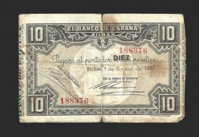 II REPÚBLICA BILBAO 10 PESETAS 1937