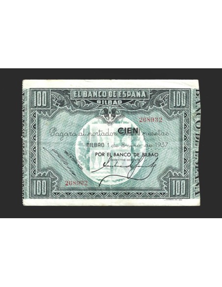 II REPÚBLICA BILBAO 100 PESETAS 1937