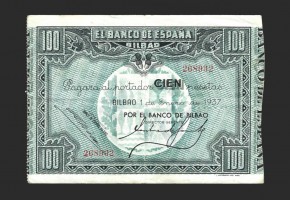 II REPÚBLICA BILBAO 100 PESETAS 1937