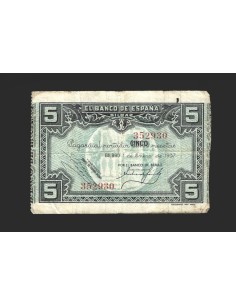II REPÚBLICA BILBAO 5 PESETAS 1937