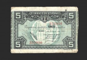 II REPÚBLICA BILBAO 5 PESETAS 1937