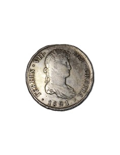 FERNANDO VII 1821, 8 Reales. Potosí-P.J.