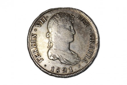 FERNANDO VII 1821, 8 Reales. Potosí-P.J.