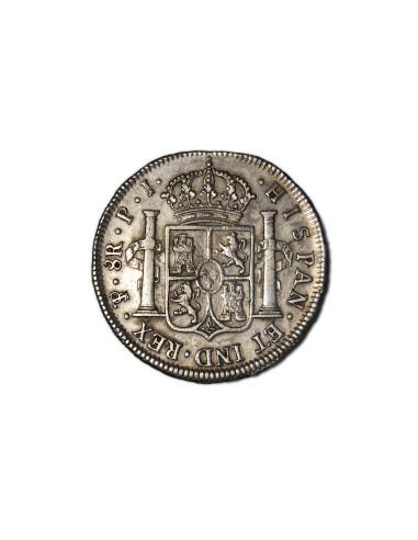 FERNANDO VII 1821, 8 Reales. Potosí-P.J.