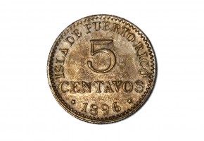 ALFONSO XIII, 1896. 5 Centavos de Peso. Puerto Rico