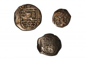 FELIPE IV 1621-1665, 3 Macuquinas, 1/2 - 1 y 2 Reales