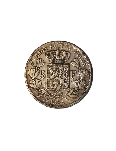 BELGICA. LEOPOLD I, 1851 5 FRANCS