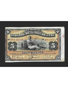 ALFONSO XIII - CUBA 5 PESOS 1896