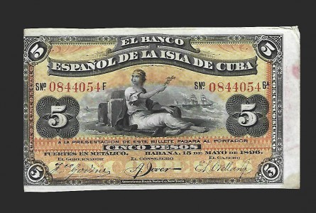 ALFONSO XIII - CUBA 5 PESOS 1896