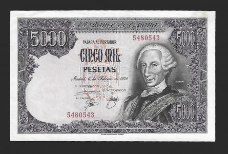 JUAN CARLOS I 5000 PESETAS SIN SERIE