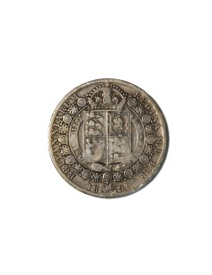 GRAN BRETAÑA. 1/2 CROWN, 1891 2