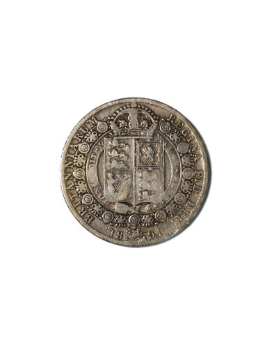 GRAN BRETAÑA. 1/2 CROWN, 1891