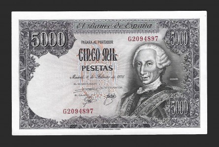 JUAN CARLOS I 5000 PESETAS SERIE G