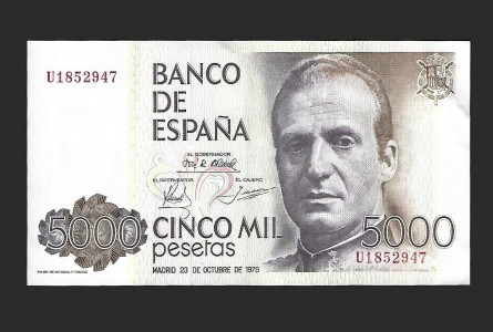 JUAN CARLOS I 5000 PESETAS 1979 SERIE U