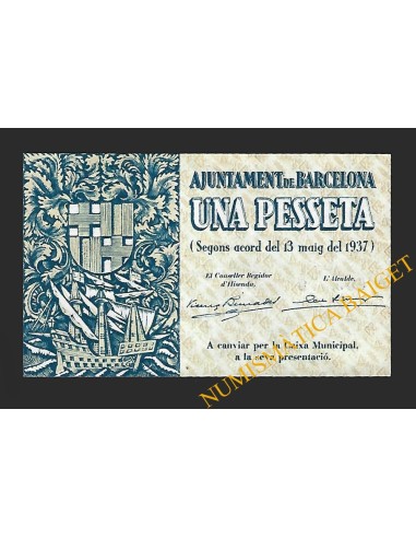 BARCELONA, 1 pesseta 1937