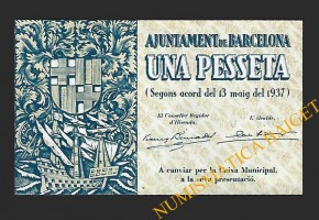 BARCELONA, 1 pesseta 1937
