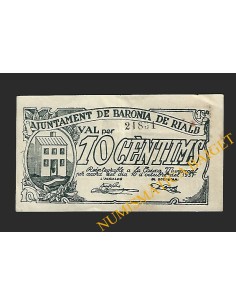 BARONIA DE RIALB (Lleida), 10 cèntims 10 d'octubre 1937