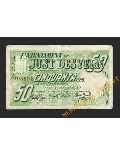 JUST DESVERN (Barcelona), 50 cèntims maig del 1937