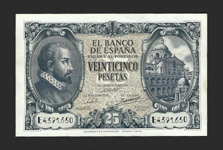 ESTADO ESPAÑOL 25 PESETAS 1940 SERIE E