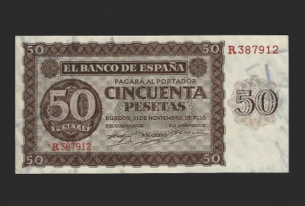 ESTADO ESPAÑOL 50 PESETAS 1936 SERIE R