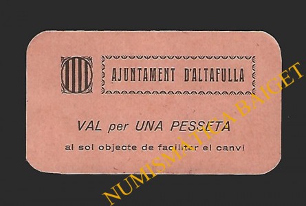 ALTAFULLA (Tarragona), 1 Pesseta S/F