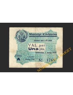 ARBUCIES (Girona), 1 Pesseta 01-05-1937