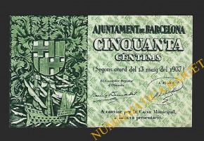 BARCELONA, 50  cèntims 1937, 13-05-1937