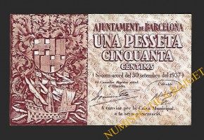 BARCELONA, 1'50 pessetes 30-09-1937